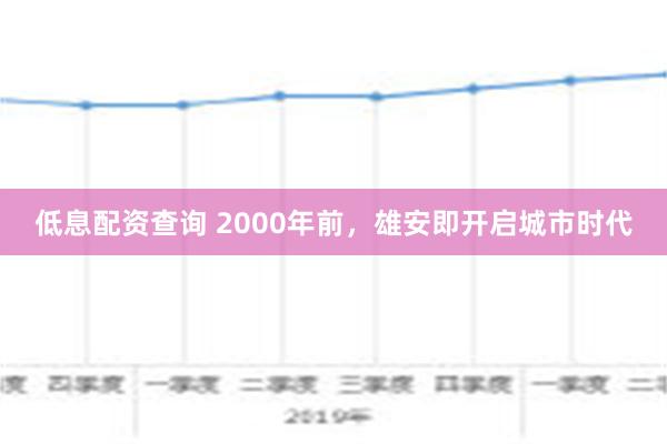 低息配资查询 2000年前，雄安即开启城市时代